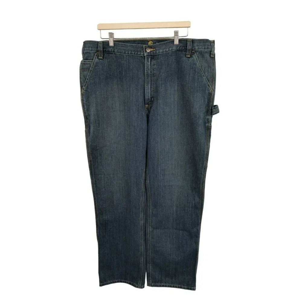 Carhartt 103327 Men 42/32 Relaxed Fit Holter Dungaree Carpenter Blue Denim Jeans